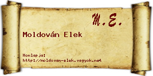 Moldován Elek névjegykártya